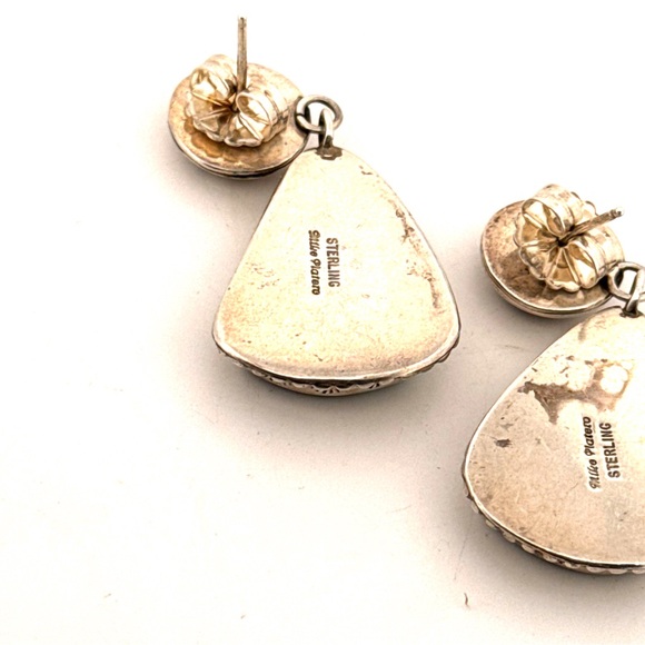 Vintage Mike Platero 925 Sterling Silver and Turquoise earrings - Picture 4 of 6